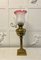 Antique Victorian Reeded Column Brass Oil Lamp, 1860s, Image 1