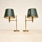 Vintage Swedish Brass Table Lamps attributed to Bergboms, 1970s, Set of 2 1