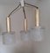 Vintage 3-Flame Ceiling Lamp with Brass Triangle Frame and Foam Glass Shades, 1960s 4