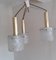 Vintage 3-Flame Ceiling Lamp with Brass Triangle Frame and Foam Glass Shades, 1960s, Image 3