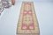 Long Turkish Handmade Pastel Pink Hallway Runner Rug 1