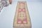 Long Turkish Handmade Pastel Pink Hallway Runner Rug, Image 1
