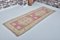 Long Turkish Handmade Pastel Pink Hallway Runner Rug, Image 8