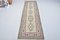 Mid-Century Modern Pink & Beige Wool Handmade Runner Rug, Image 1