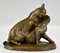 Louis Riché, Escultura de dos gatos, 1900, Bronce, Imagen 2