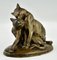 Louis Riché, Skulptur von Zwei Katzen, 1900, Bronze 6