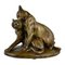 Louis Riché, Sculpture of Two Cats, 1900, Bronze, Image 1