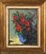 Flores rojas en un jarrón azul, finales del siglo XX, óleo sobre lienzo, enmarcado, Imagen 1