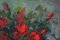 Rote Blumen in blauer Vase, Ende 20. Jh., Öl auf Leinwand, Gerahmt 5