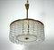 Large Brass and Glass Ceiling Lamp, 1960s, Image 1
