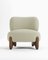 Modern Tobo Armchair in Fabric Boucle Beige and Smoked Oak Wood by Collector Studio 1