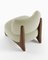 Modern Tobo Armchair in Fabric Boucle Beige and Smoked Oak Wood by Collector Studio 4