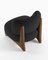 Modern Tobo Armchair in Fabric Boucle Black and Smoked Oak Wood by Collector Studio, Image 4