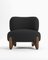 Modern Tobo Armchair in Fabric Boucle Black and Smoked Oak Wood by Collector Studio 1