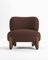 Modern Tobo Armchair in Fabric Boucle Dark Brown and Smoked Oak Wood by Collector Studio 1
