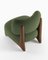 Modern Tobo Armchair in Fabric Boucle Green and Smoked Oak Wood by Collector Studio 3