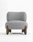 Moderner Tobo Sessel aus Stoff Boucle Hellgrau und Räuchereiche von Collector Studio 1