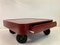 Italian Red Laminate Coffee Table on Wheels, 1980s, Image 6