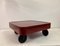 Italian Red Laminate Coffee Table on Wheels, 1980s 5