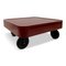 Italian Red Laminate Coffee Table on Wheels, 1980s, Image 1