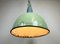 Lámpara colgante soviética industrial grande esmaltada en verde, años 60, Imagen 10