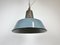 Lampe à Suspension d'Usine Industrielle en Émail Bleu avec Plateau en Fonte, 1960s 9