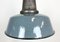 Lampe à Suspension d'Usine Industrielle en Émail Bleu avec Plateau en Fonte, 1960s 5