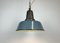 Lampe à Suspension d'Usine Industrielle en Émail Bleu avec Plateau en Fonte, 1960s 10