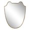 Italian Brass Shield-Shaped Mirror, 1950s, Image 1