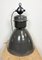 Lámpara de fábrica industrial grande de esmalte gris oscuro de Elektrosvit, años 60, Imagen 1