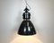 Large Dark Grey Enamel Industrial Factory Lamp from Elektrosvit, 1960s 10