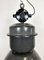 Large Dark Grey Enamel Industrial Factory Lamp from Elektrosvit, 1960s 2