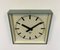 Industrial Green Square Wall Clock from Pragotron, 1970s 4
