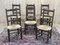 Brutalist Dining Chairs in Oak and Straw, 1950s, Set of 6, Image 1