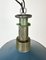 Industrial Blue Enamel Factory Pendant Lamp with Cast Aluminium Top, 1960s 5