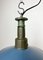 Lampe à Suspension d'Usine Industrielle en Émail Bleu avec Plateau en Aluminium Coulé, 1960s 13