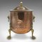 Antique English Fireside Bin in Copper & Brass, Image 1