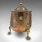 Antique English Fireside Bin in Copper & Brass, Image 4
