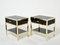 Black Lacquered Brass Nightstands from Michel Pigneres, 1970s, Set of 2 1