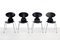 Schwarze Ameisen Stühle von Arne Jacobsen für Fritz Hansen, 1980er, 4er Set 1