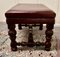 Large Victorian Oak and Leather Library Stool, 1870s, Image 4