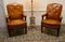 French Arts and Crafts Salon or Library Leather Chairs, 1900s, Set of 2 6