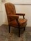 French Arts and Crafts Salon or Library Leather Chairs, 1900s, Set of 2 3