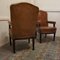 French Arts and Crafts Salon or Library Leather Chairs, 1900s, Set of 2 5