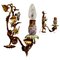 French Ceramic and Toleware Gilded Sconces, 1920s, Set of 2 1