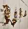 French Ceramic and Toleware Gilded Sconces, 1920s, Set of 2 9