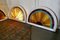 Large Art Deco Arched Sunburst Windows in Stained Glass, 1920, Set of 4 6