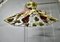 French Toleware Bistro Ceiling Light Decorated with Vines, 1950 6