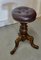 Victorian Walnut and Leather Stool, 1880 2