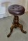 Victorian Walnut and Leather Stool, 1880, Image 2